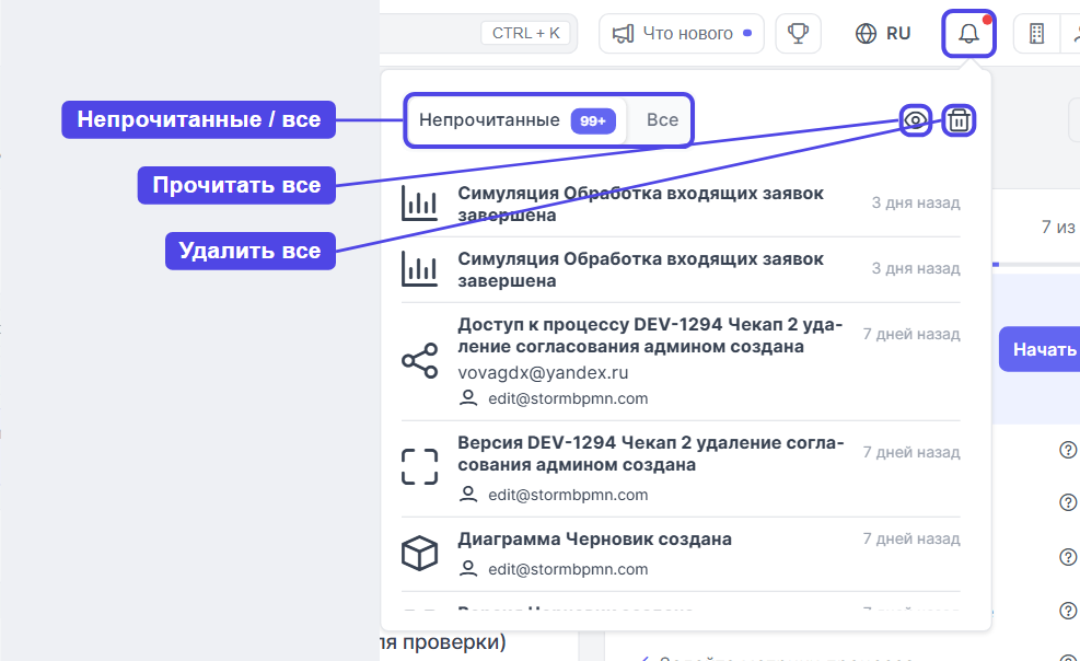 Панель уведомлений
