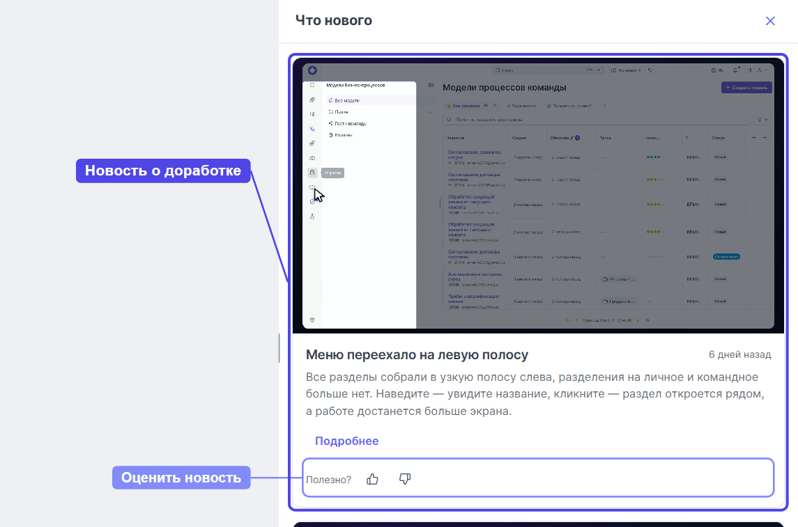 Лента «Что нового»