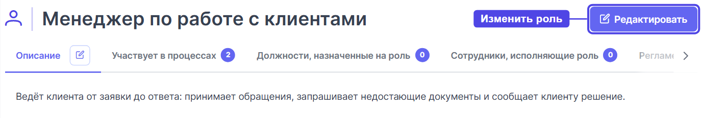 Карточка роли